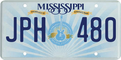 MS license plate JPH480