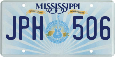 MS license plate JPH506
