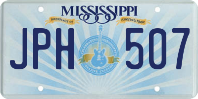 MS license plate JPH507