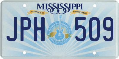 MS license plate JPH509