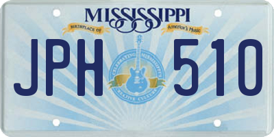 MS license plate JPH510