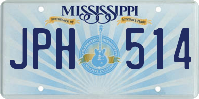 MS license plate JPH514
