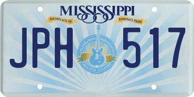 MS license plate JPH517