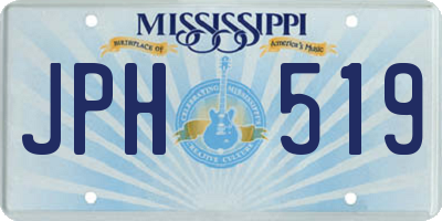 MS license plate JPH519