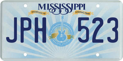 MS license plate JPH523