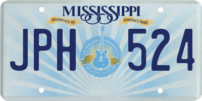 MS license plate JPH524