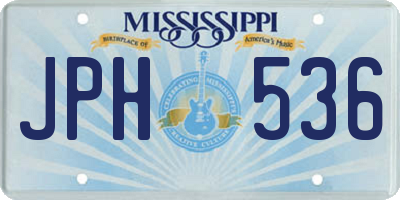 MS license plate JPH536