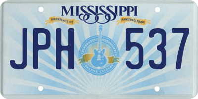 MS license plate JPH537
