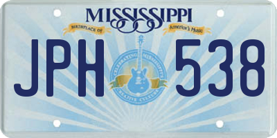 MS license plate JPH538