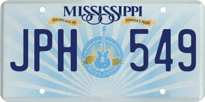 MS license plate JPH549
