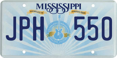 MS license plate JPH550