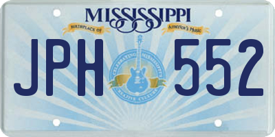 MS license plate JPH552