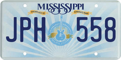 MS license plate JPH558