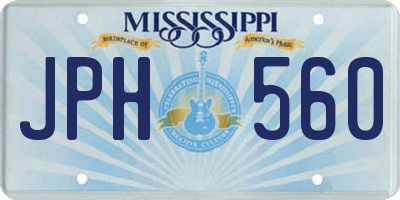 MS license plate JPH560