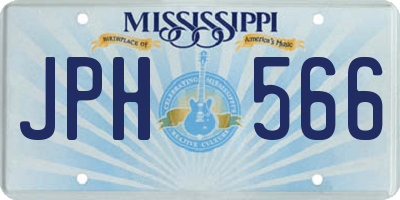 MS license plate JPH566