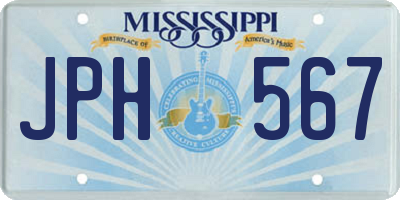 MS license plate JPH567