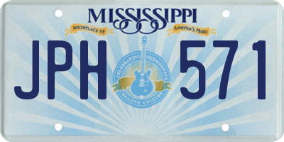 MS license plate JPH571