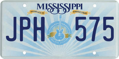 MS license plate JPH575