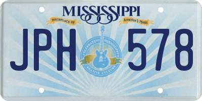 MS license plate JPH578