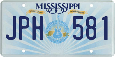 MS license plate JPH581