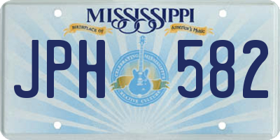 MS license plate JPH582