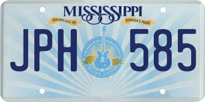 MS license plate JPH585