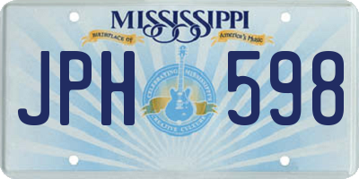 MS license plate JPH598