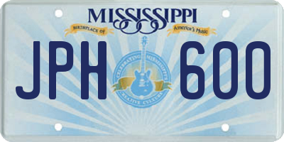 MS license plate JPH600
