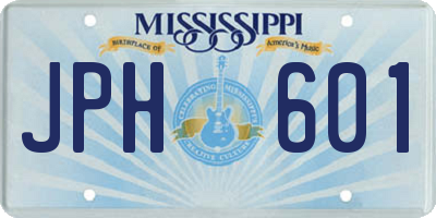 MS license plate JPH601