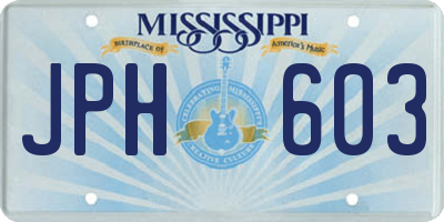 MS license plate JPH603
