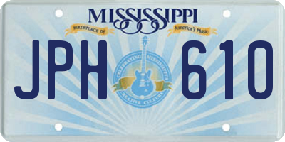 MS license plate JPH610