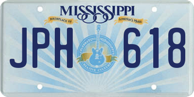 MS license plate JPH618
