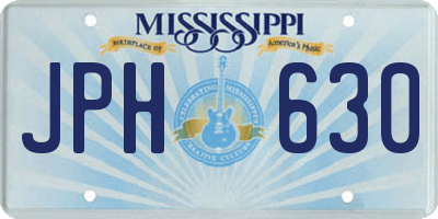 MS license plate JPH630