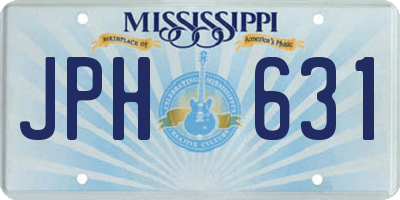 MS license plate JPH631