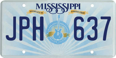 MS license plate JPH637