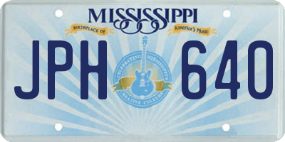 MS license plate JPH640