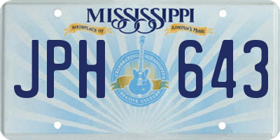 MS license plate JPH643