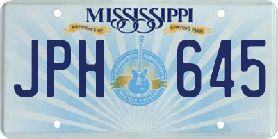 MS license plate JPH645