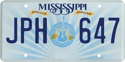 MS license plate JPH647