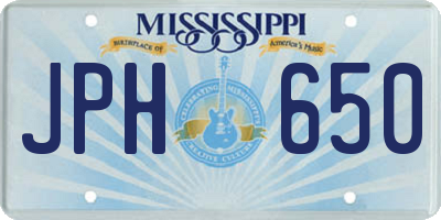MS license plate JPH650