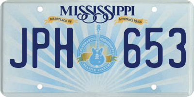 MS license plate JPH653