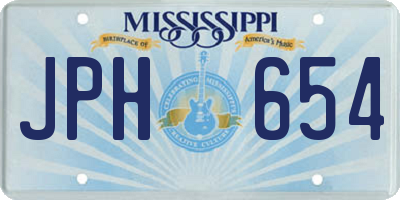 MS license plate JPH654