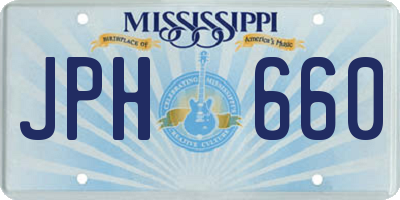 MS license plate JPH660