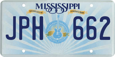 MS license plate JPH662