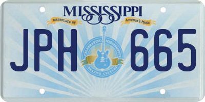 MS license plate JPH665