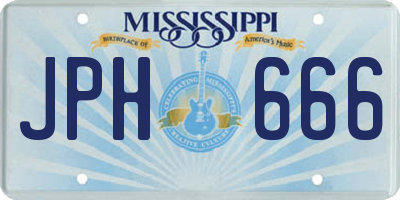 MS license plate JPH666