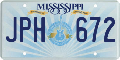 MS license plate JPH672
