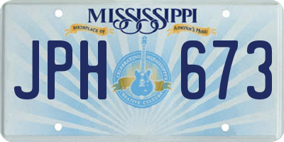MS license plate JPH673