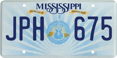 MS license plate JPH675
