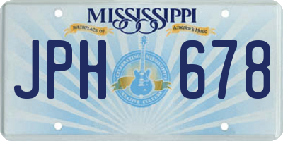 MS license plate JPH678
